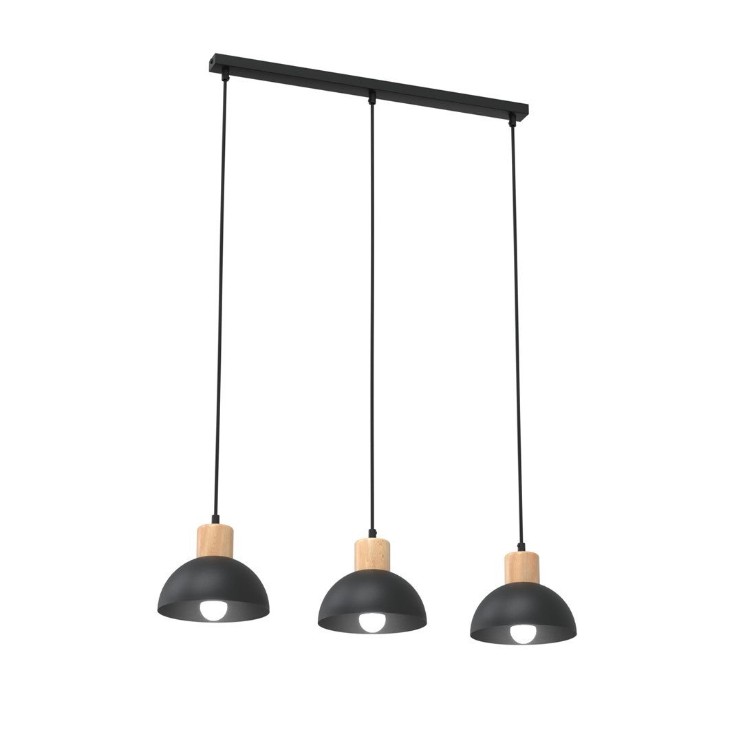 Lampa wisząca SECO czarna 3xE27x20W metal wym:140x60x18cm IP20 Emibig