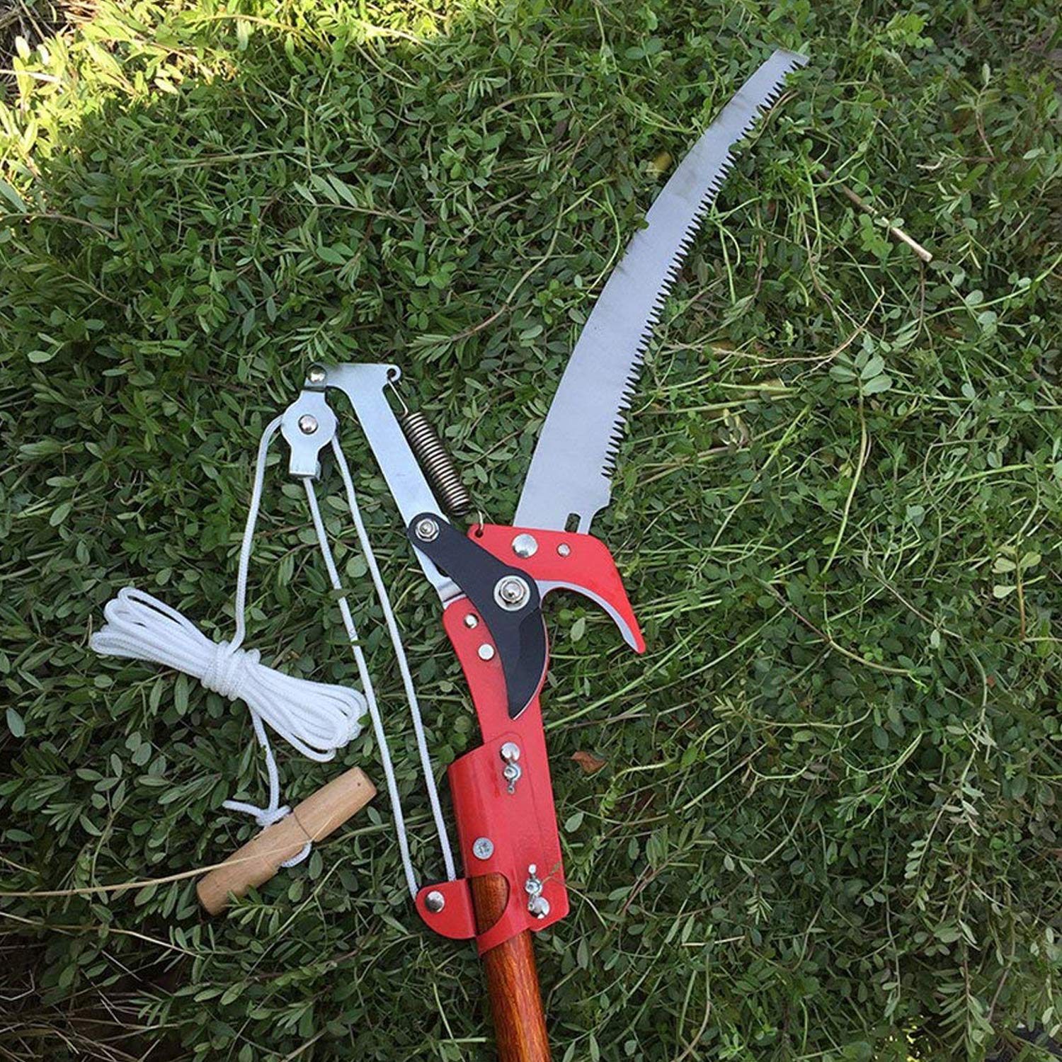 Sécateur, scie d'élagage 2 en 1, cisaille à branches hautes, outil de sciage manuel pour brindilles de plantes (Mât télescopique non inclus) - 9