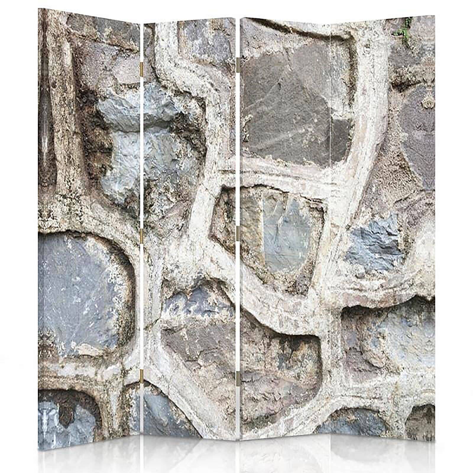 Paravent Déco / Paravent Réversible B&D XXL   Paravent Intérieur à Deux Côtés 225x172 Cm   Séparateur De Pièce Pliable   Abstraction Marron Vagues Fleurs Lys Moderne Ornements Lumière A C 0054 Z C