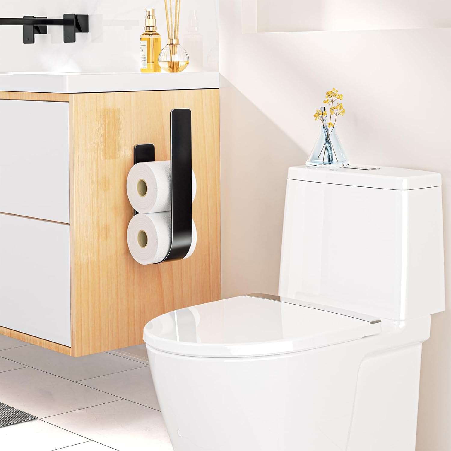 Rangement Papier Toilette, Porte Papier Toilette pour 3 Rouleaux de ...