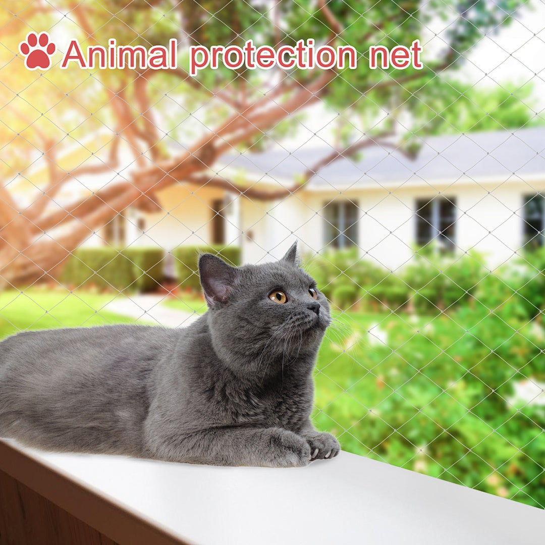 Rede antiqueda para gatos 8x3 m transparente, proteção de varanda resistente ao tempo, montagem rápida - 4