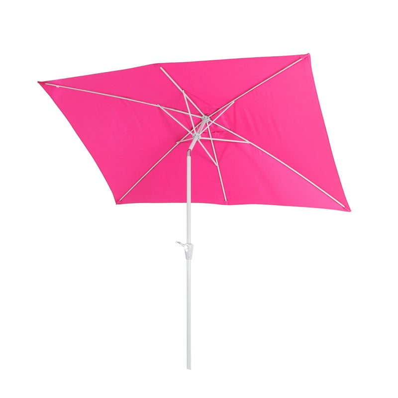 Parasol ogrodowy N23, parasol ogrodowy, 2x3 m, prostokątny, z regulacją nachylenia, poliester/aluminium 4,5 kg, ochrona UV 50+ ~ różowy