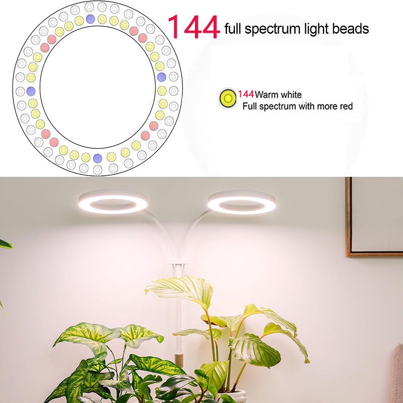 Lampada Per Piante LED 72 Luci Spettro Completo - Timer 3/9/12h, Altezza Regolabile 40-152 Cm, Per Interni E Coltivazione - Foto 11