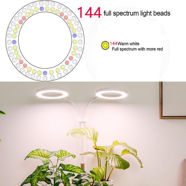 Lampada Per Piante LED 72 Luci Spettro Completo - Timer 3/9/12h, Altezza Regolabile 40-152 Cm, Per Interni E Coltivazione - Foto 11