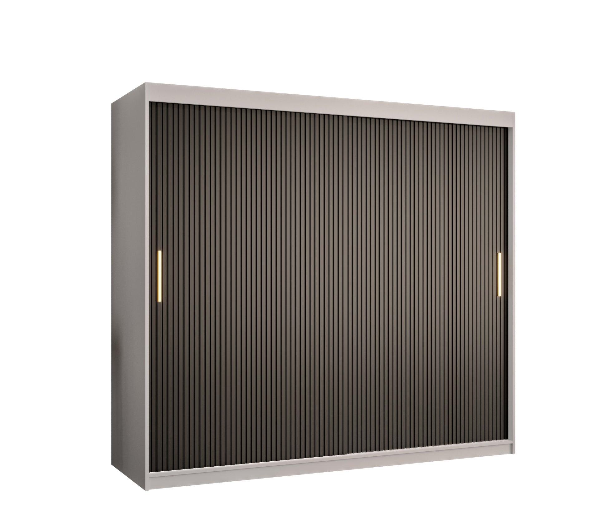 Szafa przesuwna garderoba RIFLO SLIM 1 200 x 62 x 200 cm Biały + Czarny - Abiks Meble