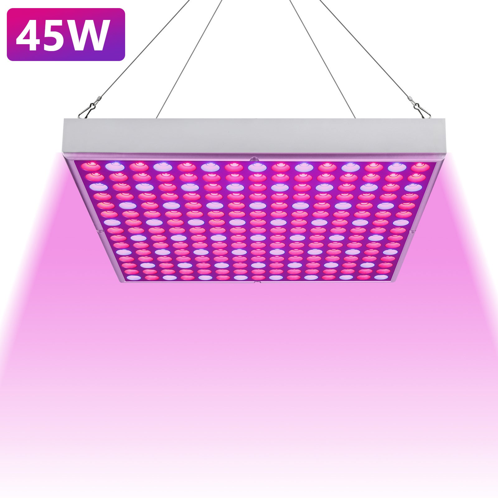 Lampa LED 45W do szklarni i ogrodu, 225 diod LED pełnego spektrum czerwono-niebieskiego, idealna do kwiatów i roślin domowych