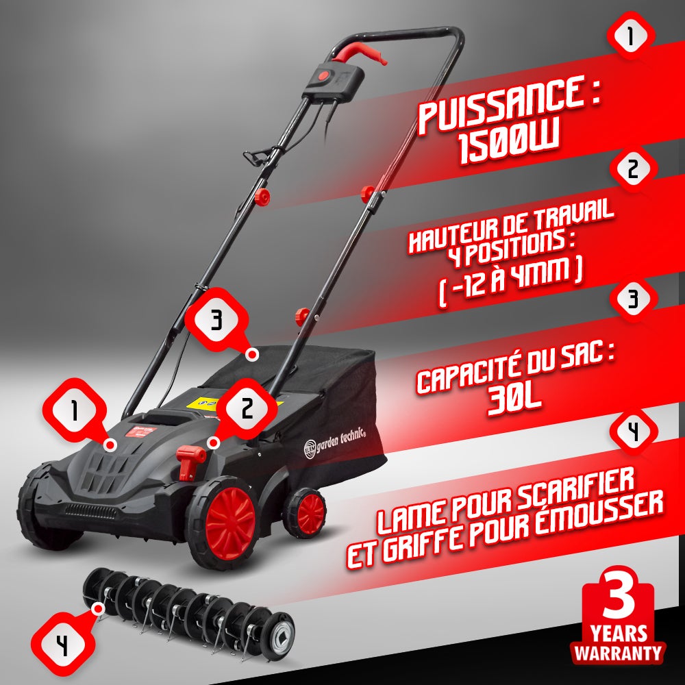 Scarificateur émousseur électrique 1500W - 2