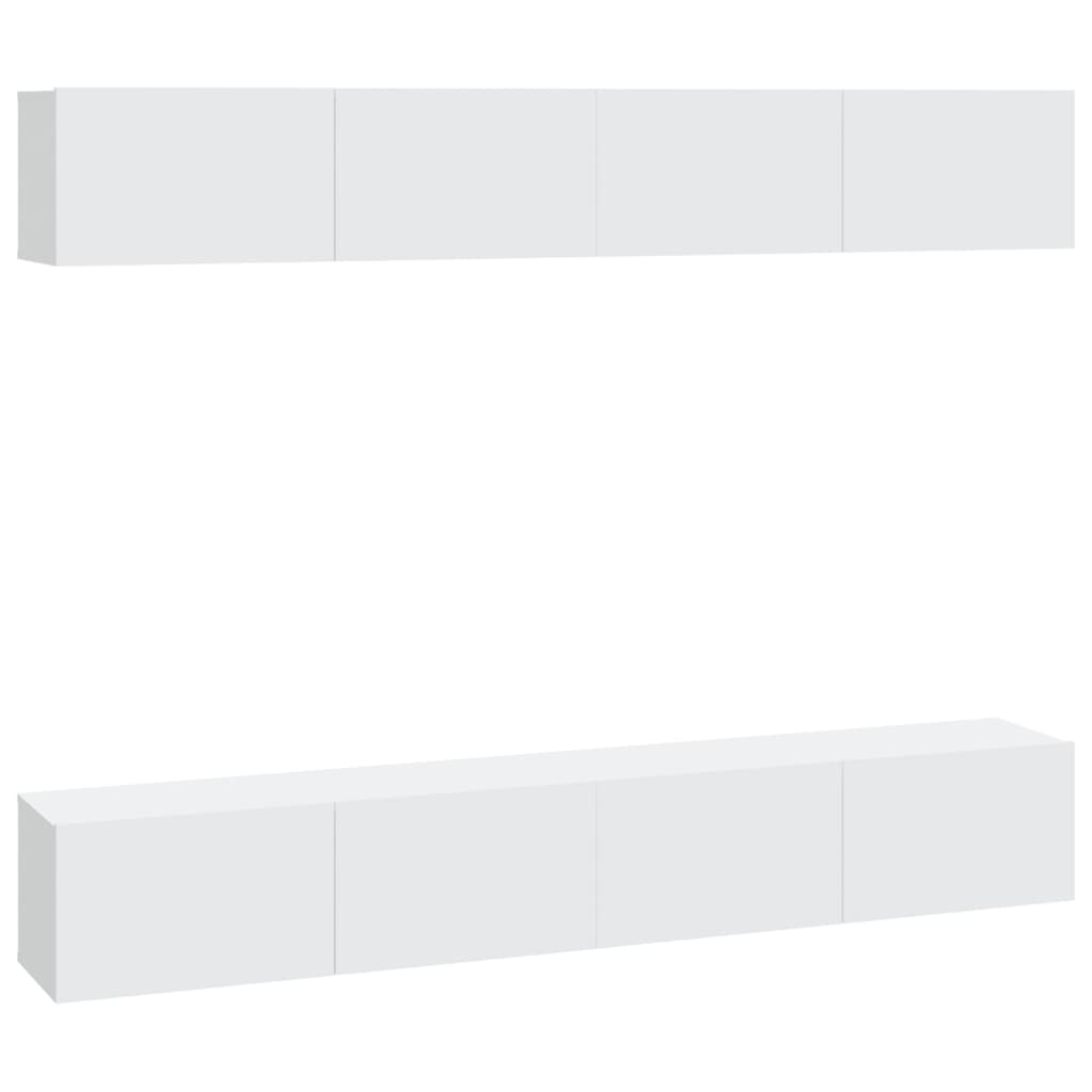 Mobile TV Bianco 120x30x30 Cm – Truciolato, 2 Ante A Discesa, Mobiletto Porta TV Da Parete Per Soggiorno, Camera Da Letto, Sala Da Pranzo, Facile Da Montare