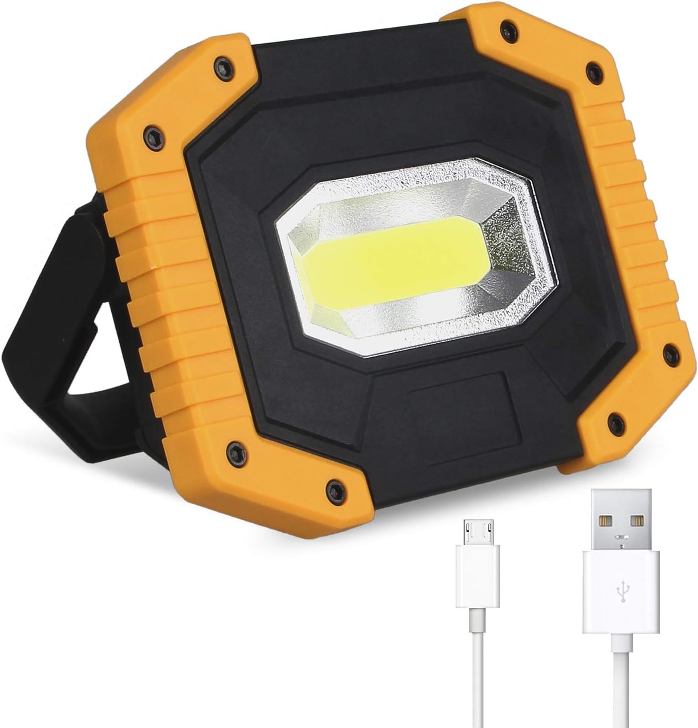Lampa robocza LED, akumulatorowa lampa budowlana przenośne wodoszczelne światło robocze z 2 * akumulatorami, USB, do garażu na placu budowy warsztatu