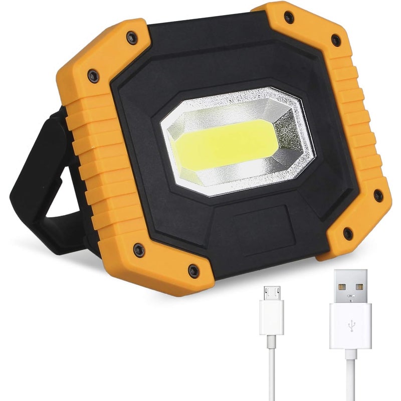 Lampa robocza LED, akumulatorowa lampa budowlana przenośne wodoszczelne światło robocze z 2 * akumulatorami, USB, do garażu na placu budowy warsztatu