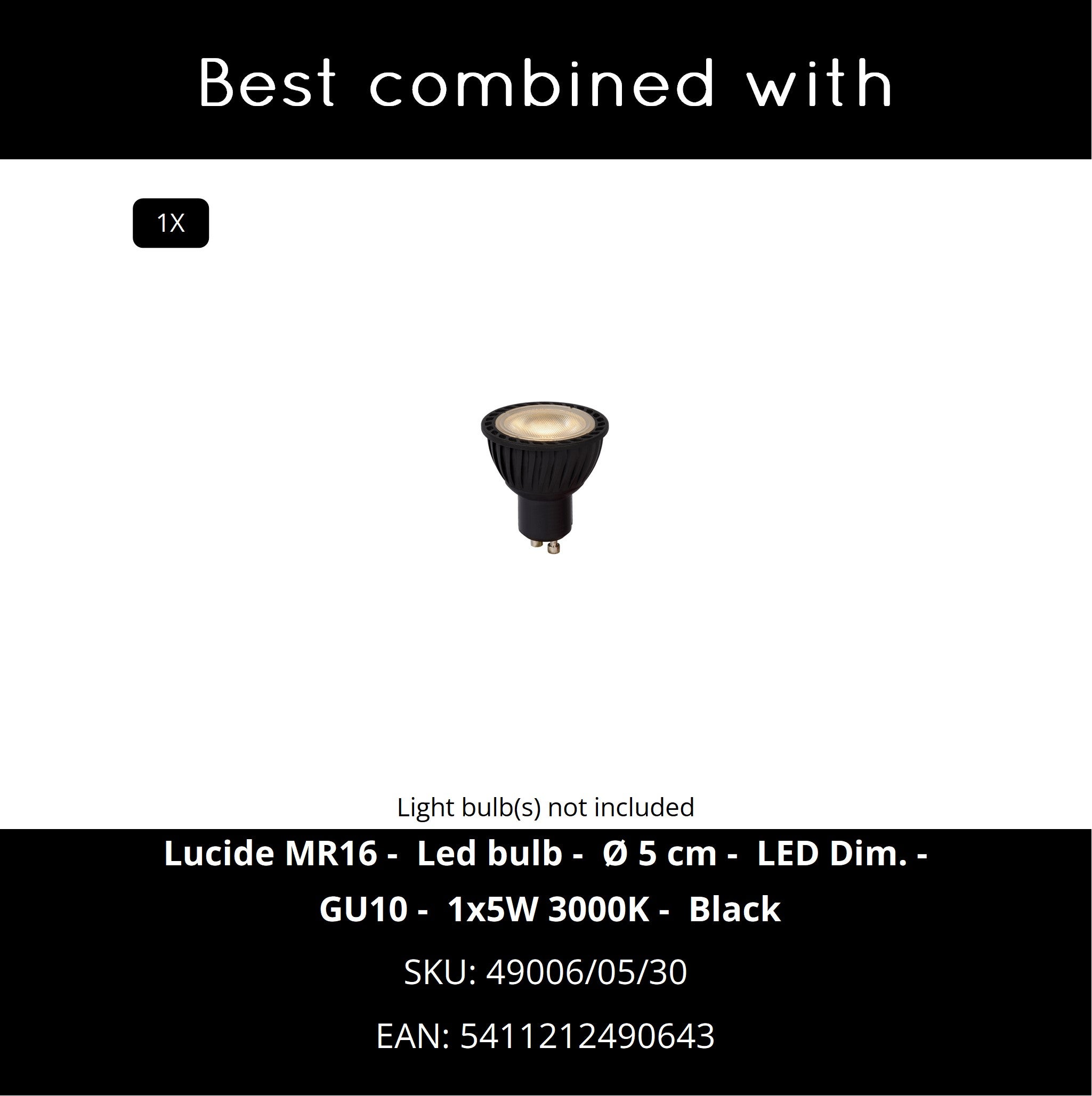 Lampa biurkowa Clubs czarna 1xGU10x40W Lucide - 8
