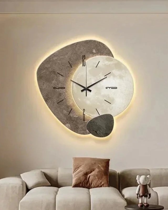 Horloge murale silencieuse et minimaliste moderne ZAEWRY, en bois, idéale pour la salle à manger ou le bureau, 40 cm