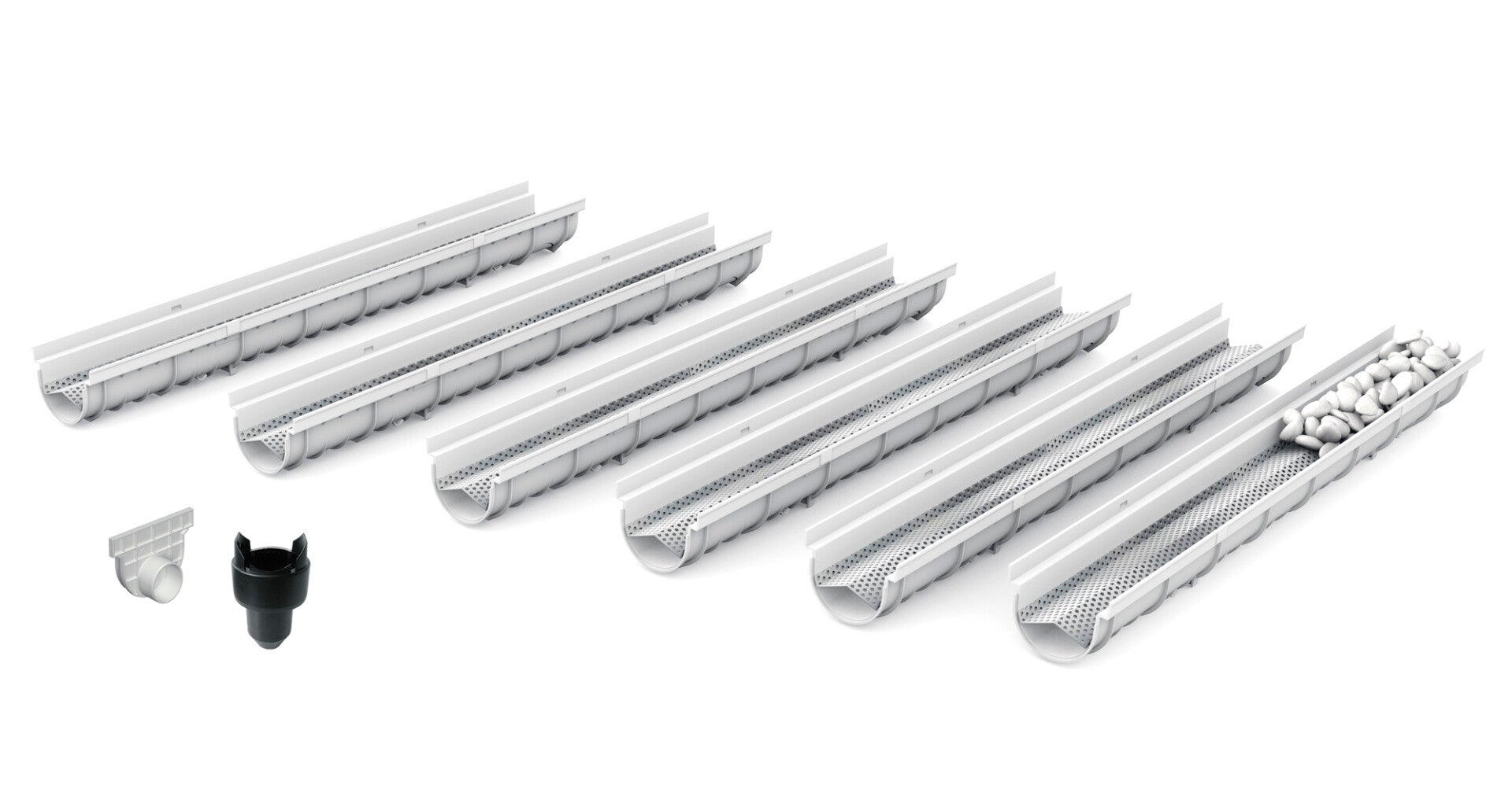 Système de drainage décoratif DECOSTONE en SMC avec tôle perforée en