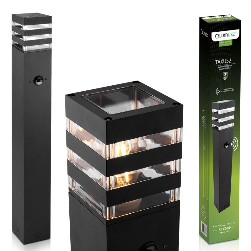 Lampa Ogrodowa Lumiled Słupek Zewnętrzny Stojący E27 LED Czujnik Ruchu 60cm 1 szt.