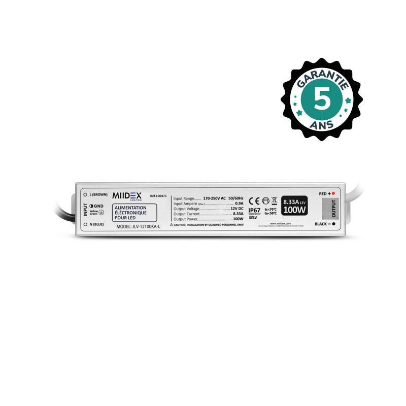 Alimentation LED 100W - 12V DC - IP67 - Étanche - Garantie 5 ans ...
