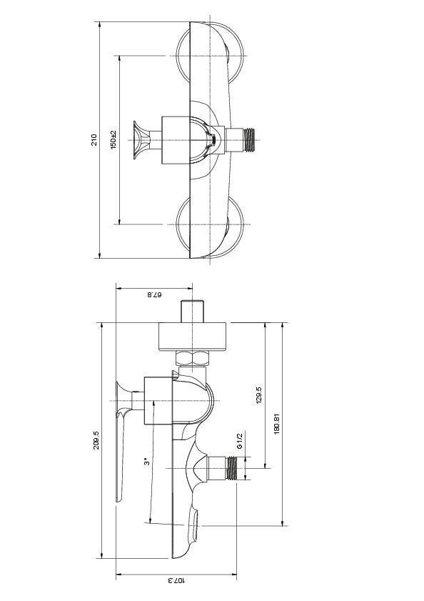 Mitigeur bain douche FLY en acier inoxydable et cartouche céramique ACS 21 X 18 X 21cm - 2