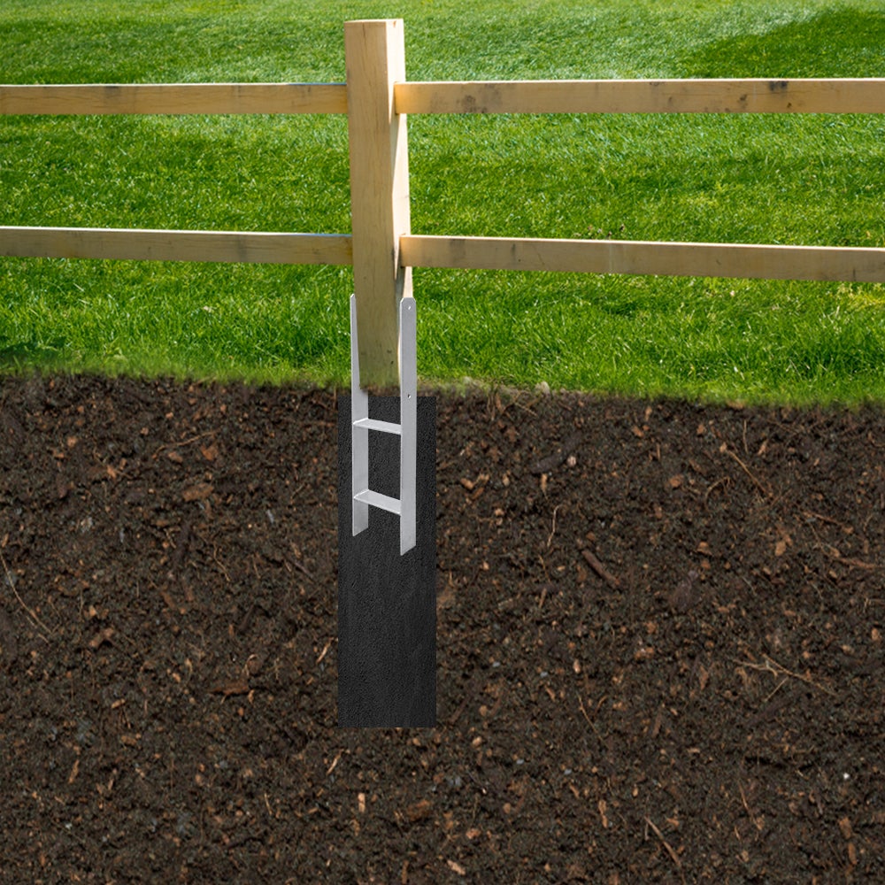 2x H Support de poteau H-ancre Patte de poteau Ancre de poteau Pied de poteau 141x600mm - 8