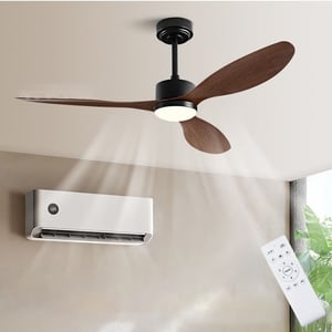 Ventilatore da soffitto da 106 cm con luce, telecomando e regolatore a parete, motore DC silenzioso, 6 velocità, 3 temperature di colore, timer | Leroy Merlin