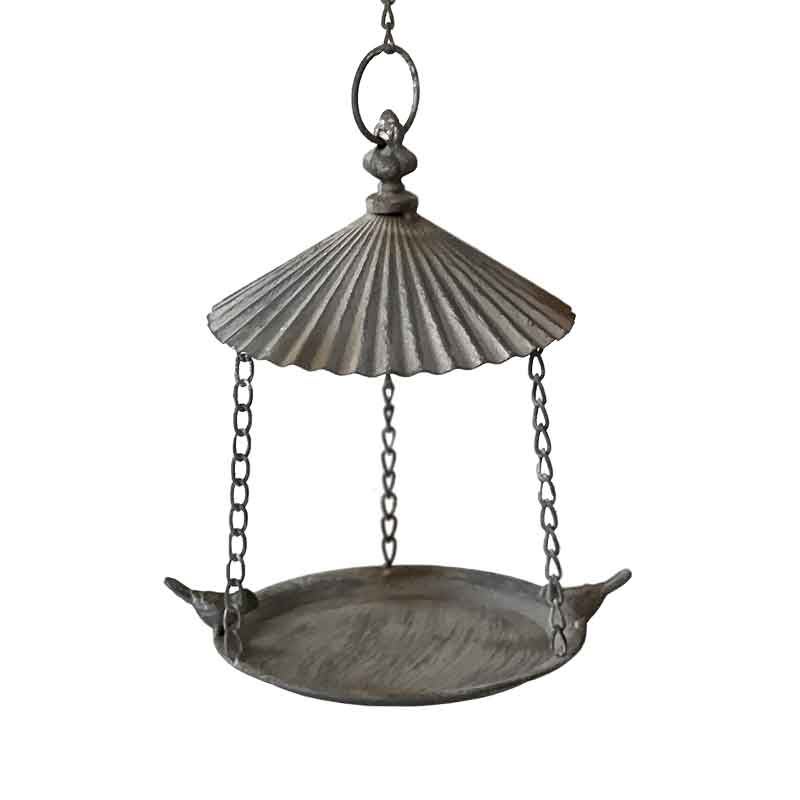Mangeoire Oiseaux Suspendue Métal – Résiste Intempéries, 14,5x18,5x23 Cm, Noir - 7