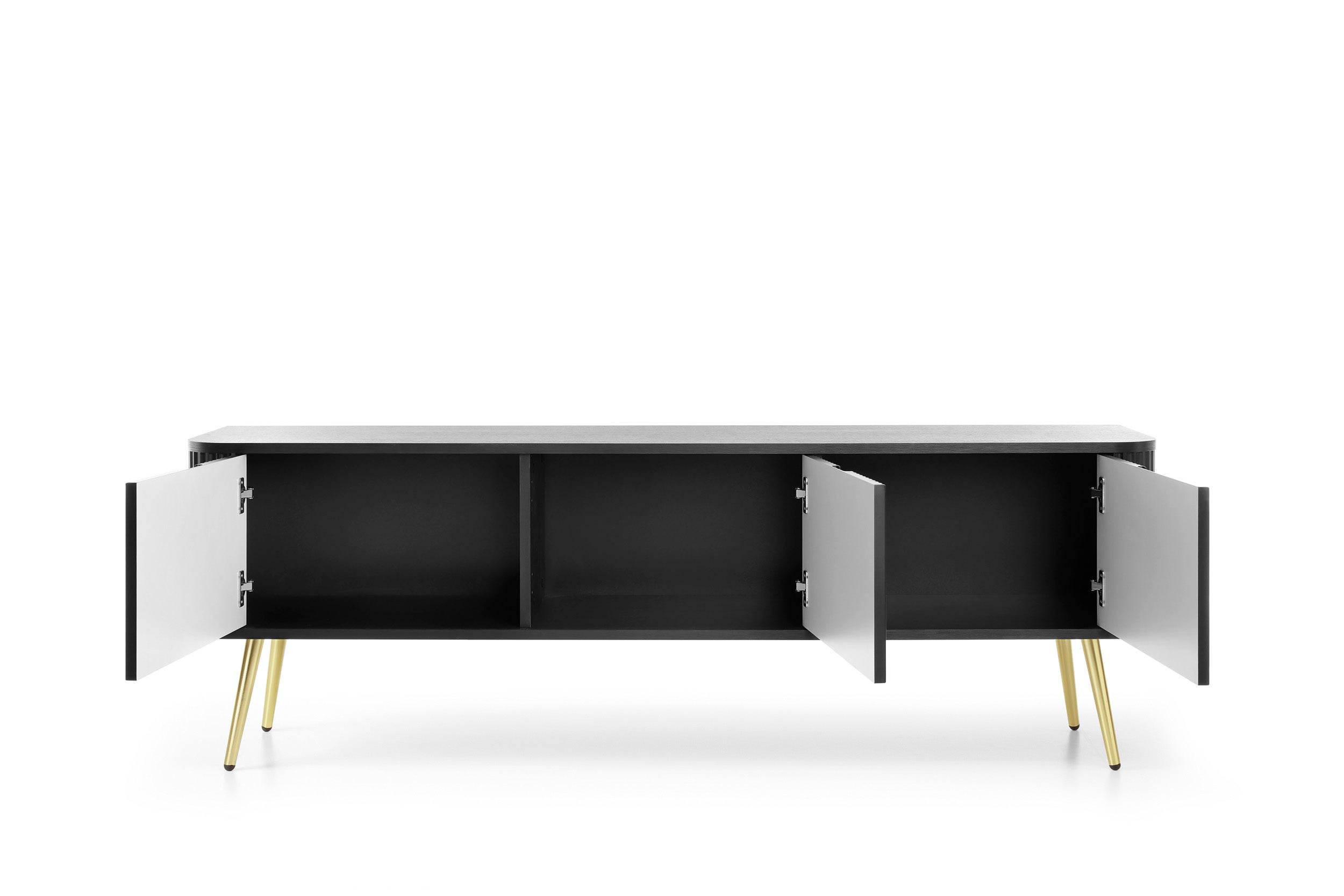 Szafka RTV: czarny, nogi w kolorze złotym, 168 x 57 x 39 cm - 3