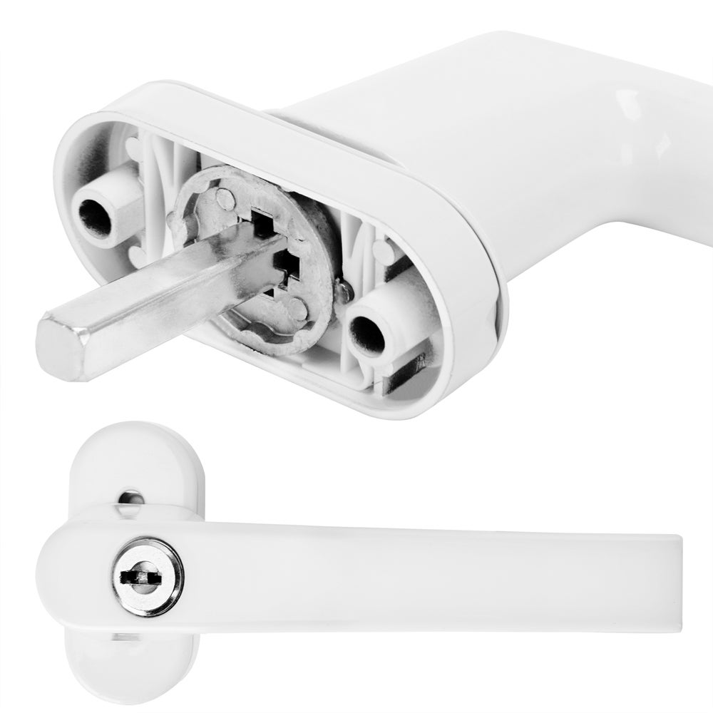 MONZANA® 4x Poignée de fenêtre blanches verrouillable à clés sécurité enfants poignée de sécurité pour fenêtre acier - 2