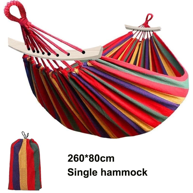 Hamac Suspendu Double 275x155 Cm 250 Kg Avec Barre Anti-Basculement - Idéal Jardin, Camping, Terrasse