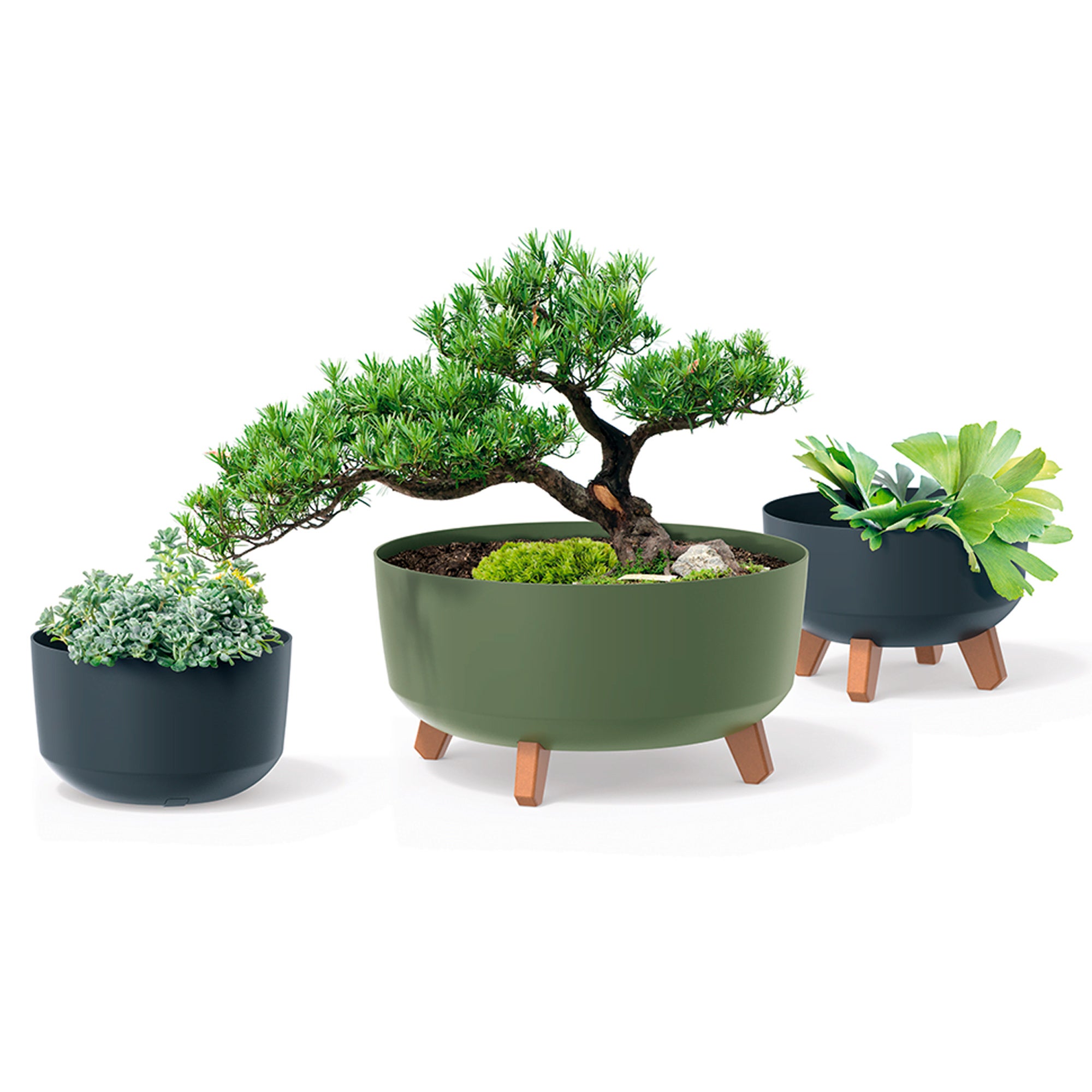 Plantador de cor antracite, sem tanque, coleção GRACIA, 38 x 38 x 19,5 cm, capacidade 14,3 L. - 5
