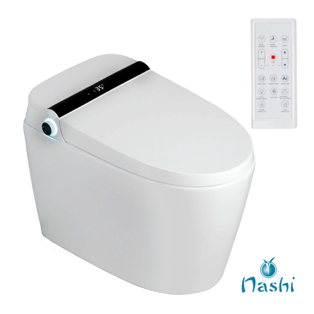 INODORO WC JAPONES INTELIGENTE NASHI YAIZA PLUS HIDROMASAJE AIRE CALIENTE MANDO A DISTANCIA NO ES NECESARIO DEPOSITO Leroy Merlin