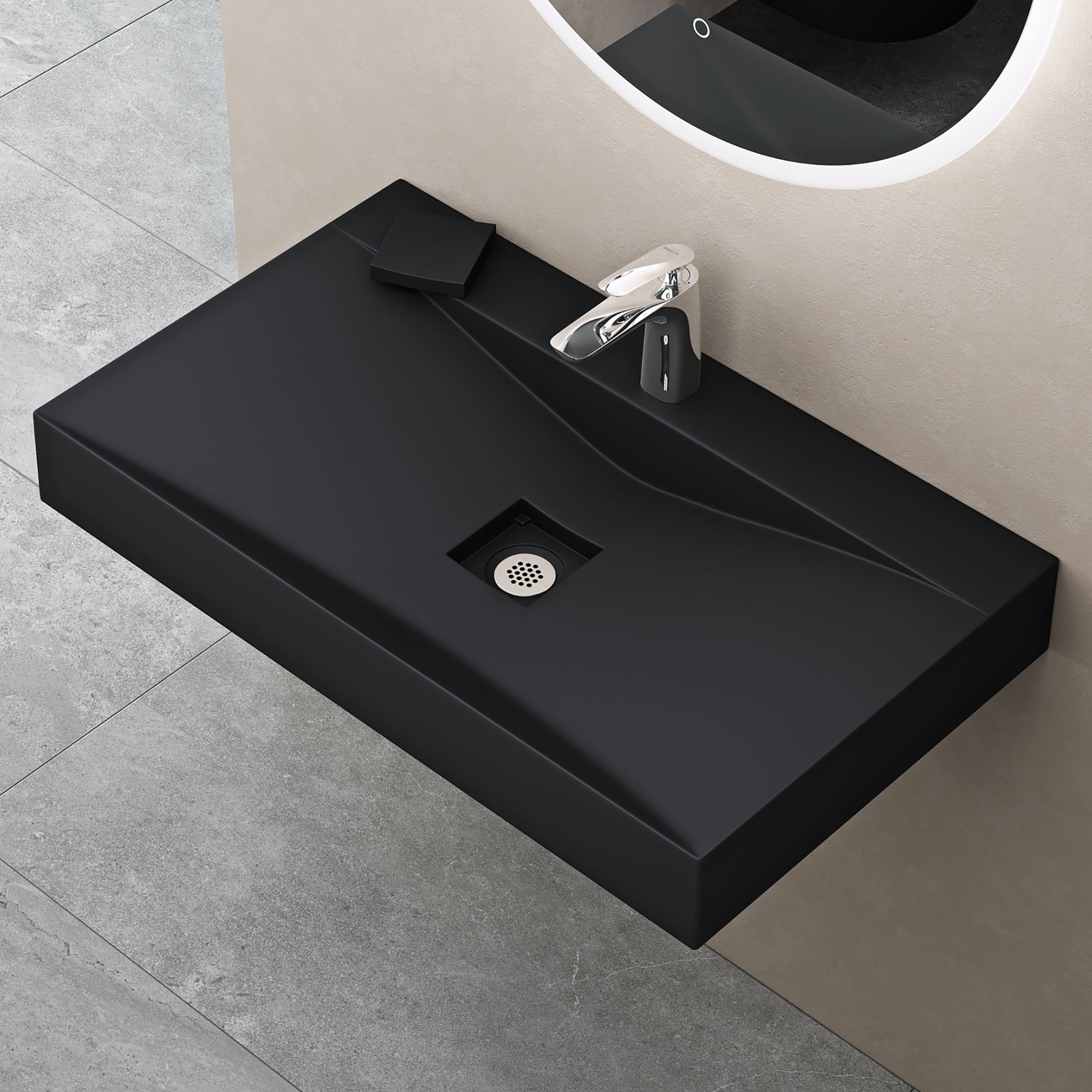 Lavabo En Fonte Minérale Doporro Colossum - 100x48 Cm Blanc - Neuf Dans Son Emballage - Pour Salle De Bain