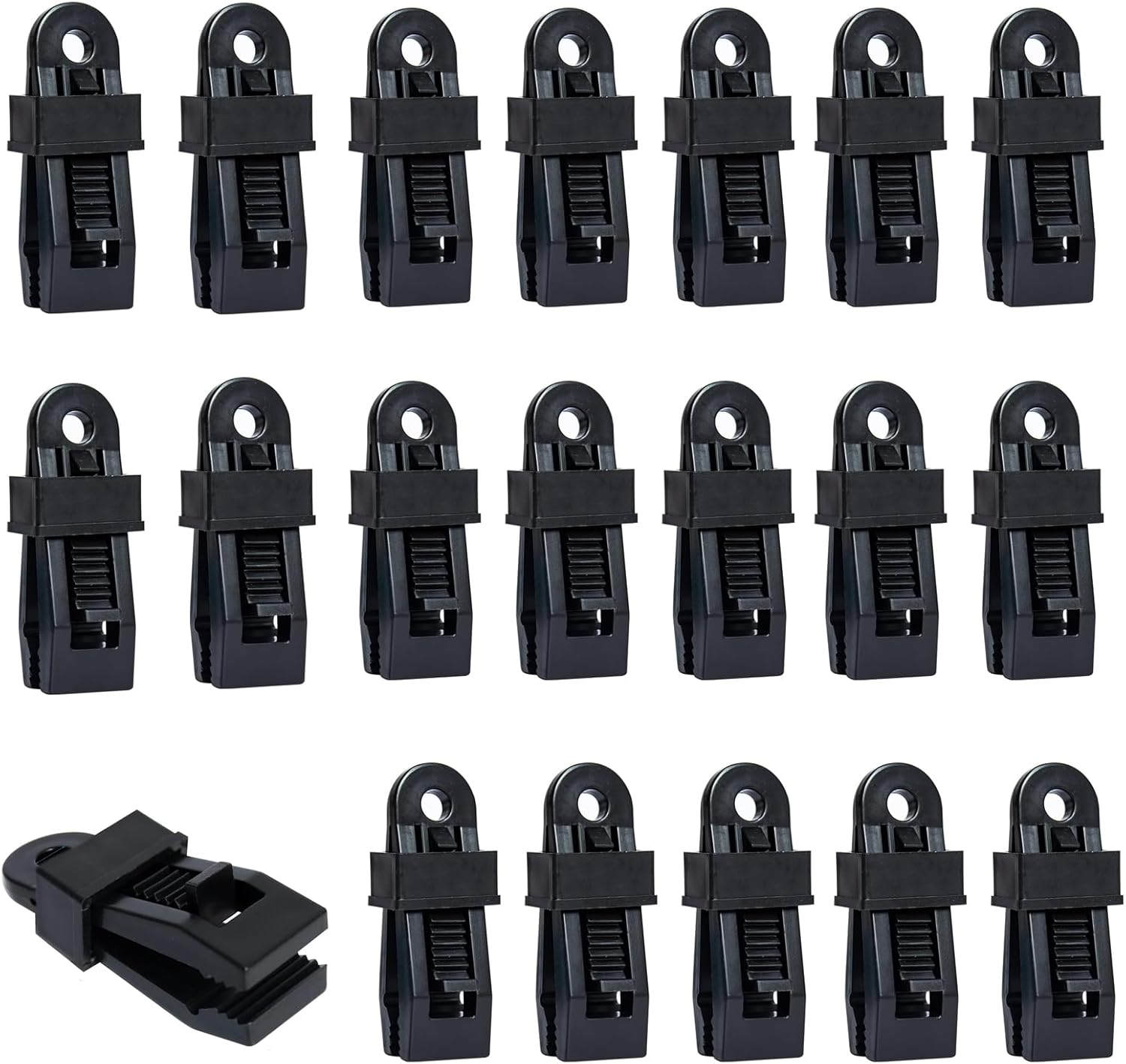 Namvo Life Lot De 10 Pinces Coupe-Vent Pour Tente – Nylon, Alliage Alu, Sangles Élastiques, Pour Auvent Et Bâche