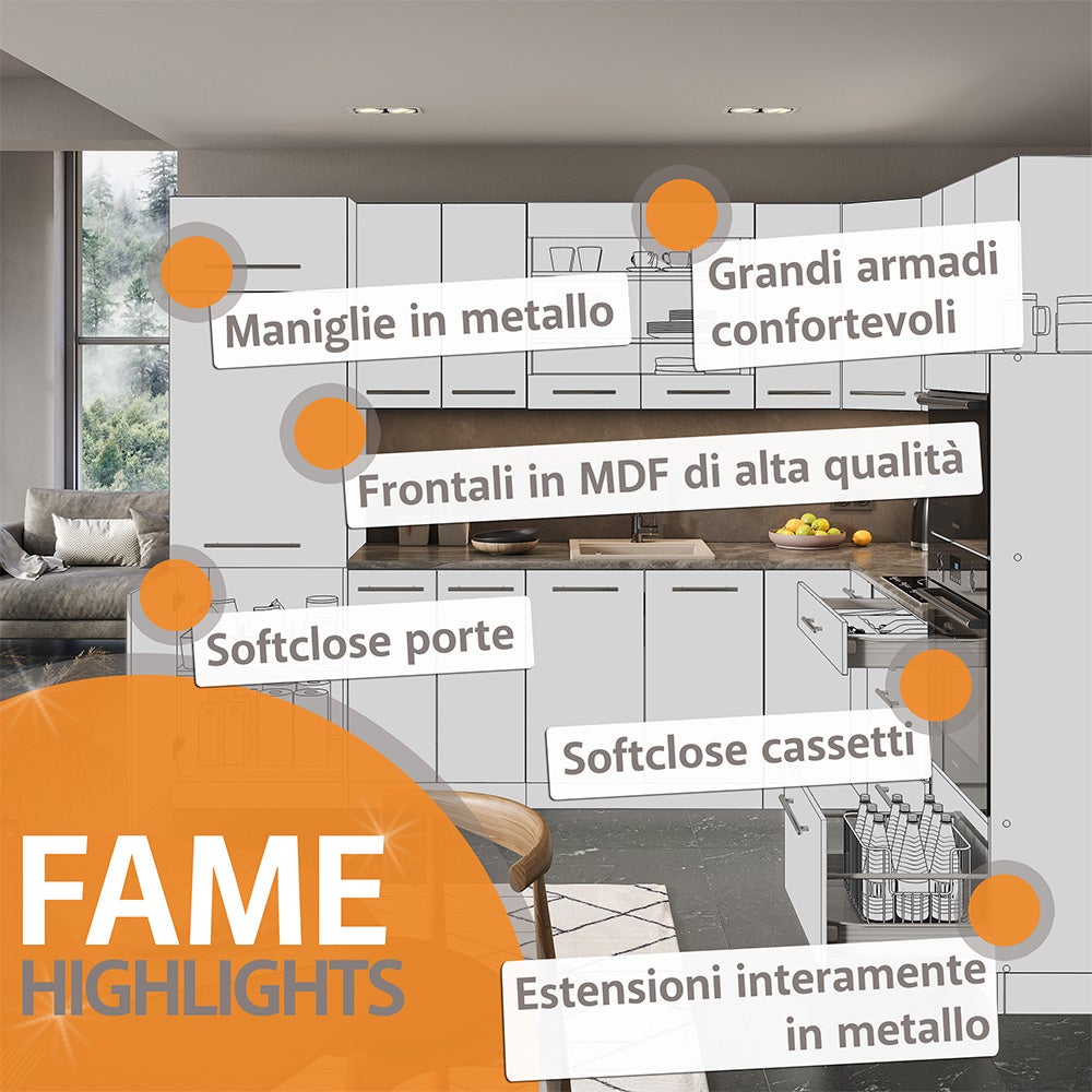 Vicco Îlot de cuisine Fame-Line, Chêne vert et or/chêne doré, 90cm sans PT - 9