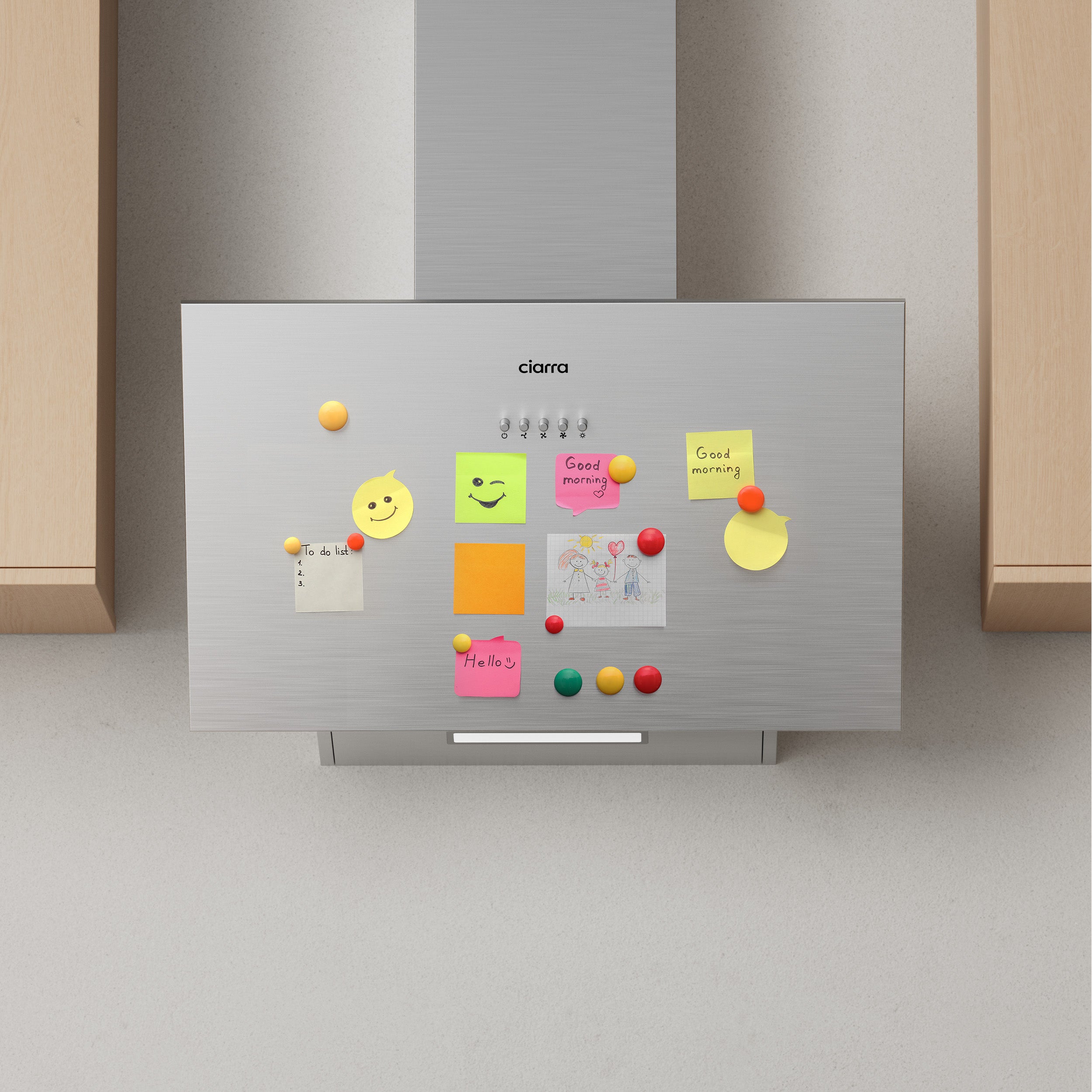 CIARRA Hotte Inclinée 60cm 650m3/h Classe A+++ 3 Vitesses Evacuation ou Recyclage Acier CD6762AS - 6