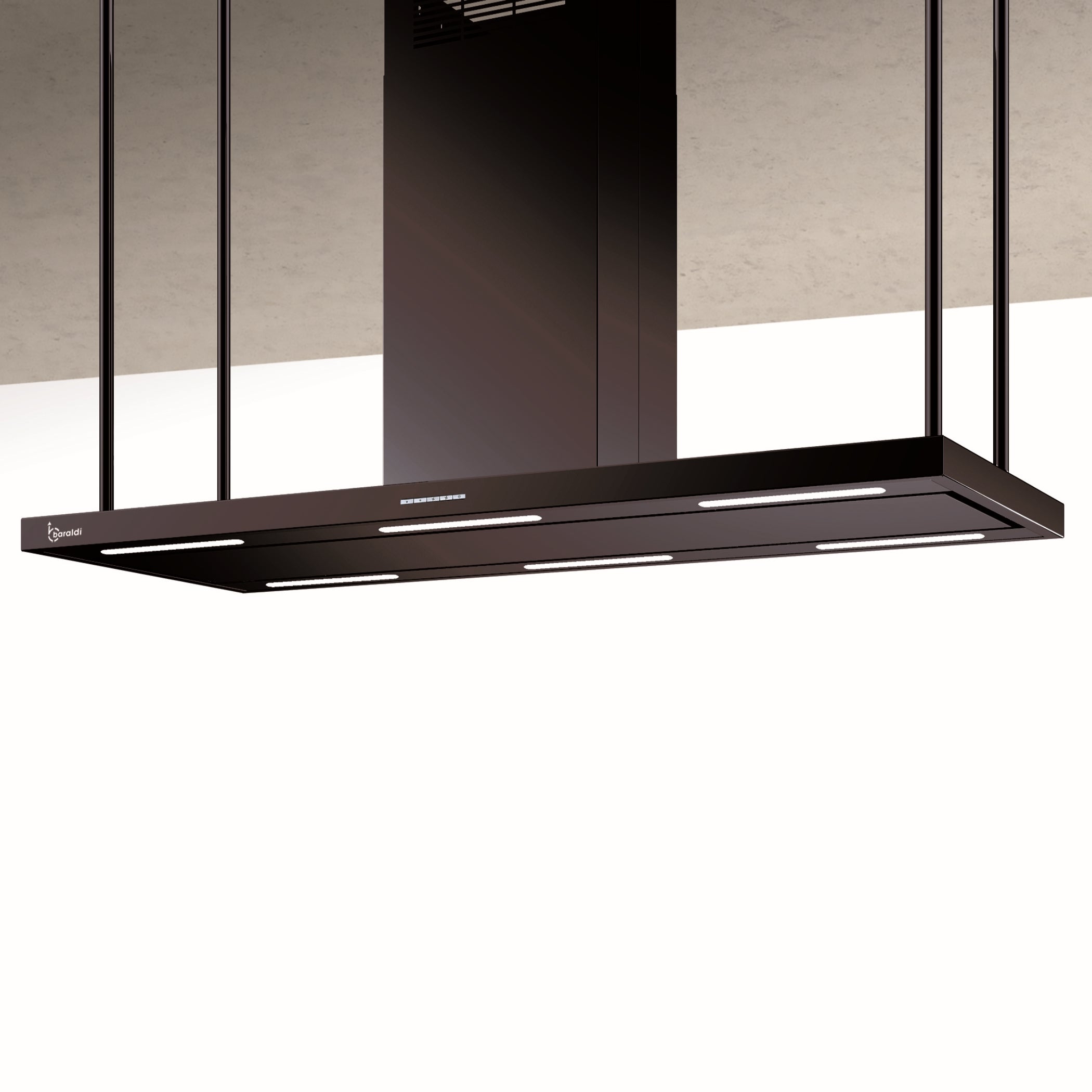 Baraldi – Hotte îlot Elea 176x60 cm. - Noir – cheminée centrale – 900 ...