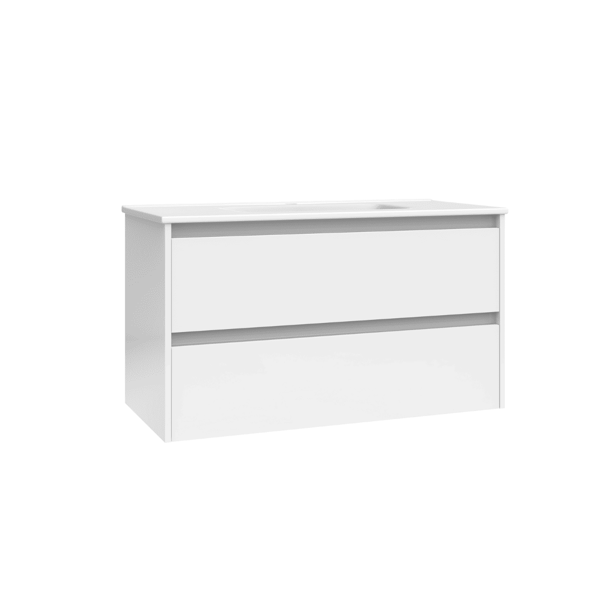 Armário de Banheiro Suspenso com Pia de Cerâmica| 2 Gavetas | 60 cm Branco brilhante - 5