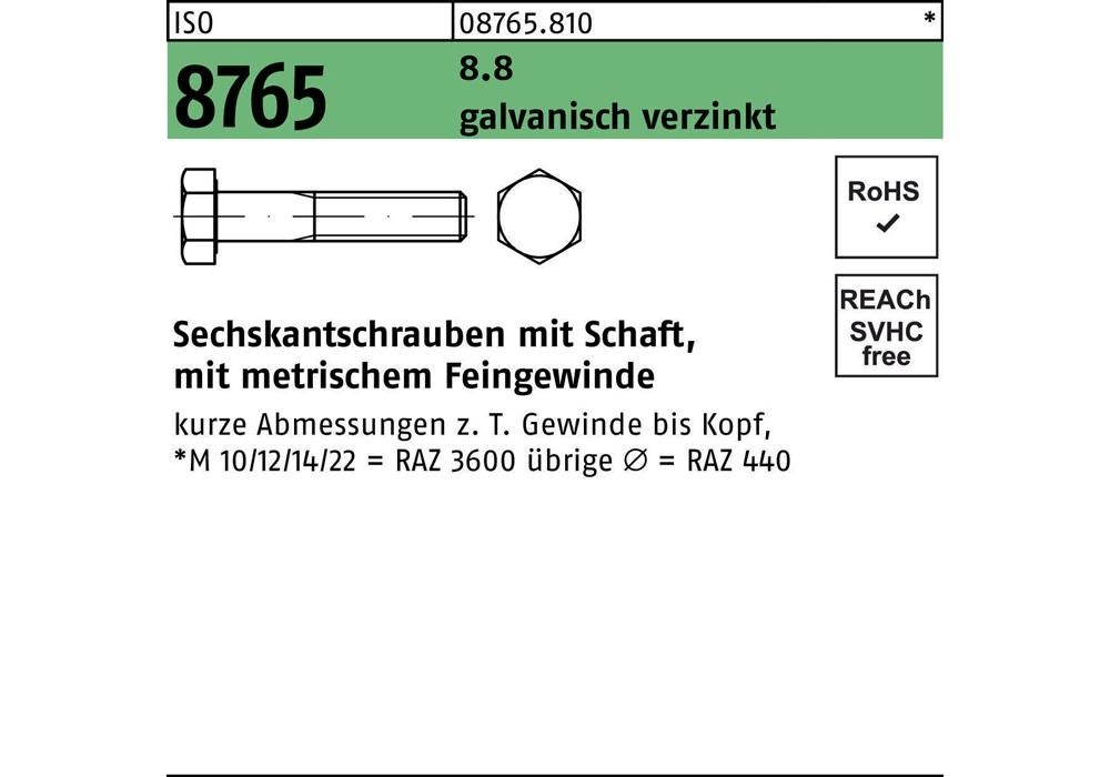 Reyher Vis hexagonale ISO 8765 m.Schaft x100mm | Leroy Merlin