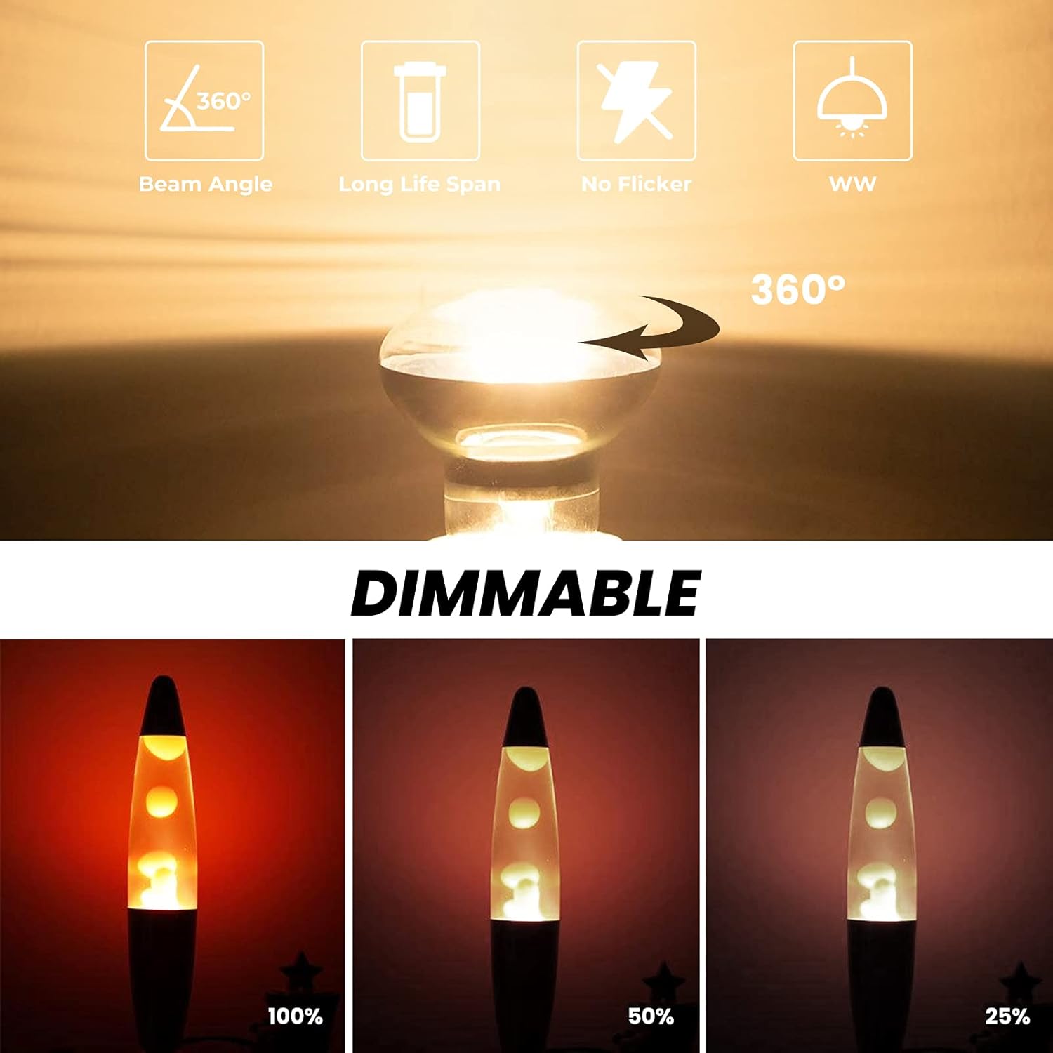(Zestaw 2 szt.) Żarówki do lamp lawowych 30W R39 E14, reflektorowe, z gwintem SES, małe żarówki Edison, żarówki grzewcze:** [Klasa energetyczna - 7