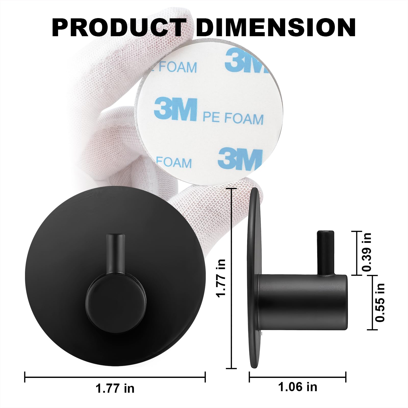 4 ganci in acciaio inossidabile, ganci adesivi resistenti senza foratura, ganci per abiti da bagno, ganci per riporre gli oggetti in cucina - 6