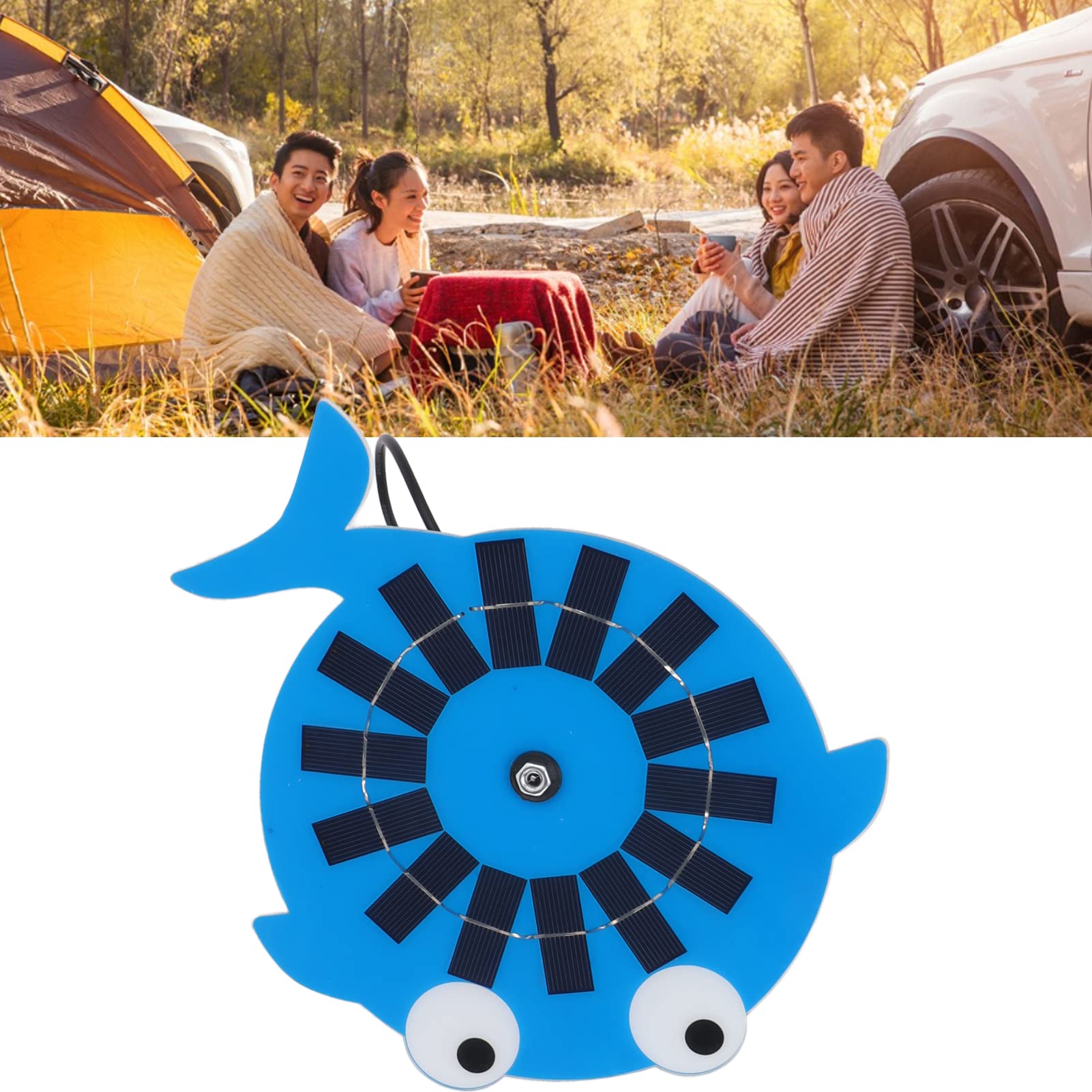 Pannello di ricarica solare portatile leggero da 20 W, aspetto balena, silicio monocristallino, per casa, cortile, esterno - 5