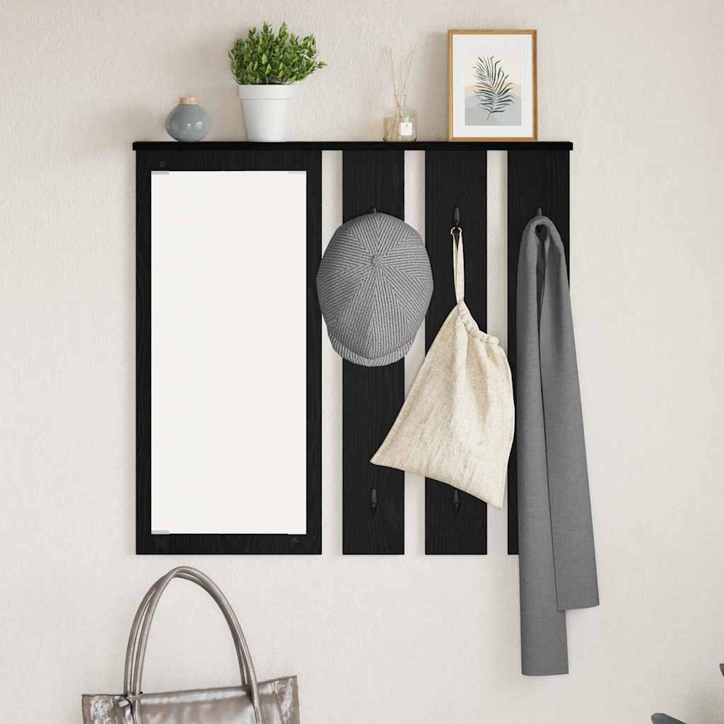 Maison exclusive - perchero de pared con estante roble negro 84 x 10 x 80 cm