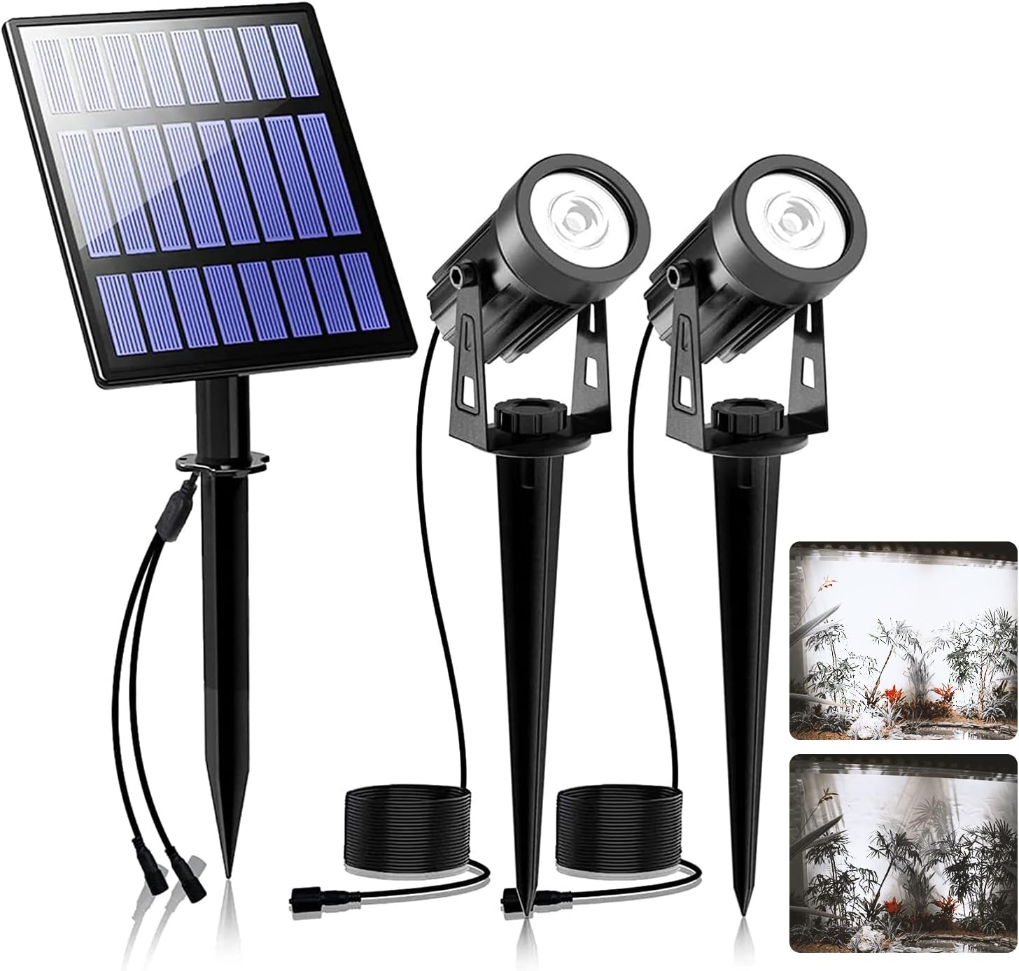 Solarna lampa zabezpieczająca do ogrodu, wodoodporna IP65, automatyczny przełącznik, idealna na patio i do ogrodu, chłodna biel