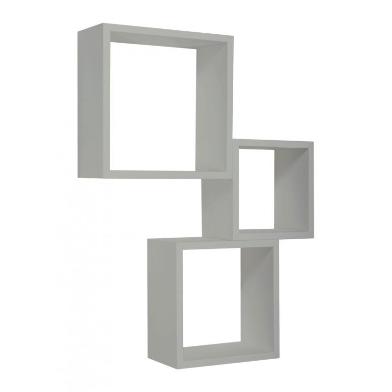 Ensemble de 3 étagères murales, cubes décoratifs, étagères cubiques, cubes muraux, gris pierre, 35x35, 30x30 et 25x25 cm de profondeur 15,5 cm - 3