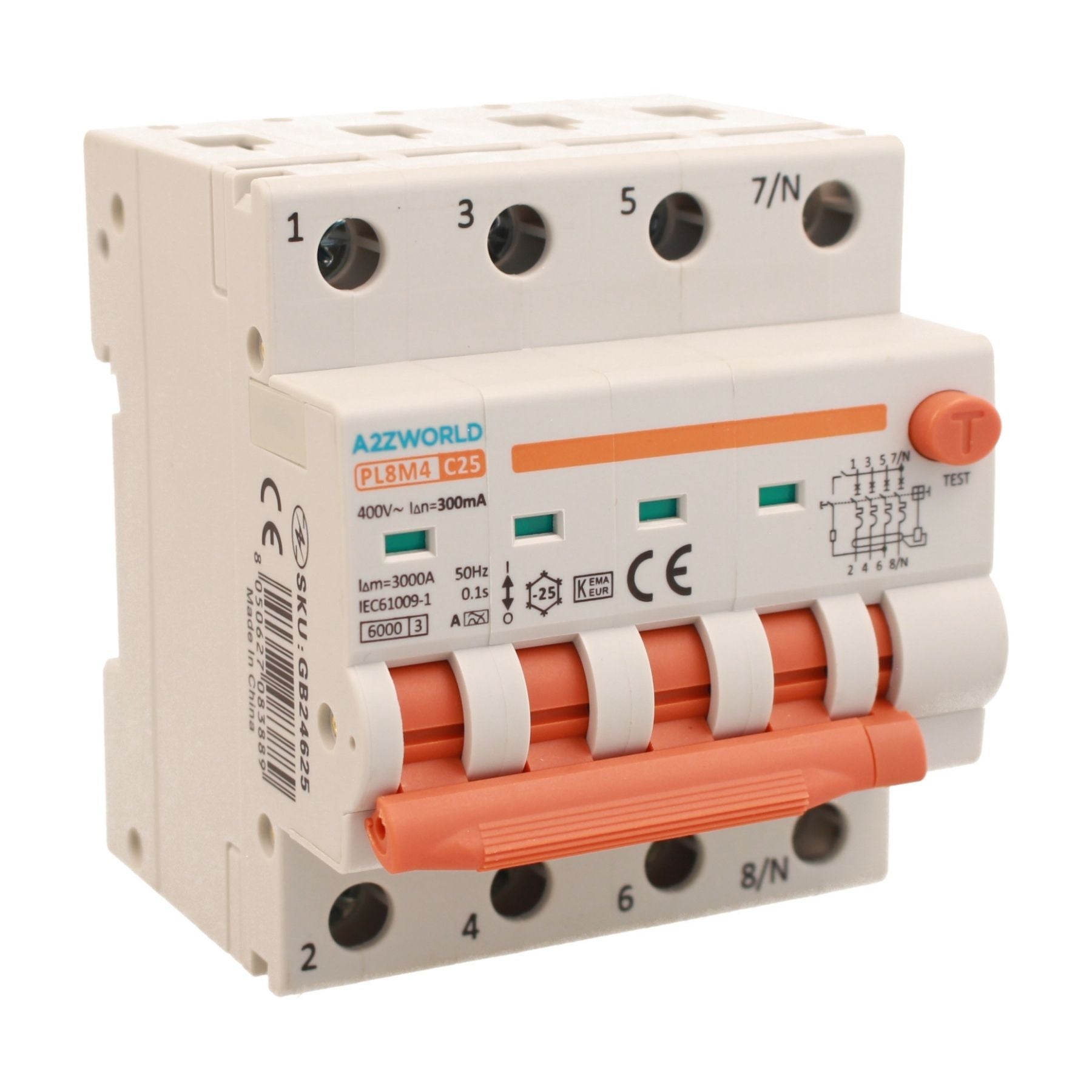A2ZWORLD RCBO Interruttore Magnetotermico Differenziale Con Doppia Leva ...