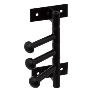 Porte manteaux 3 têtes , patères en bois et métal , vintage