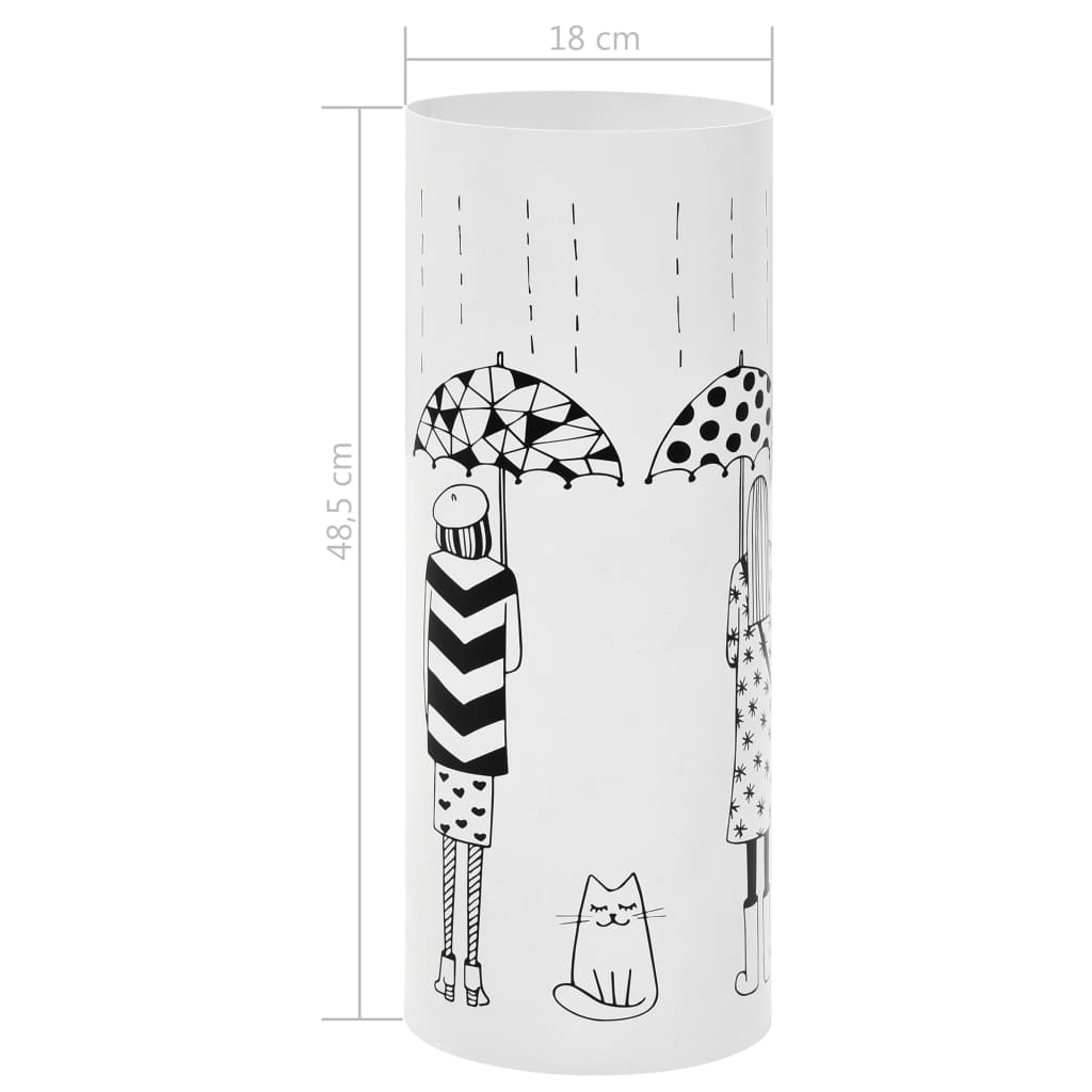 Porte-parapluie Femmes Acier Blanc - 6