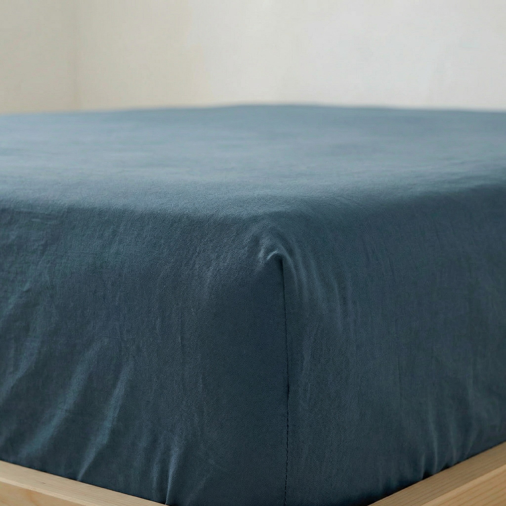 Drap-housse 120x200x30 cm 100% coton respirant réglable coloris Azul - 4
