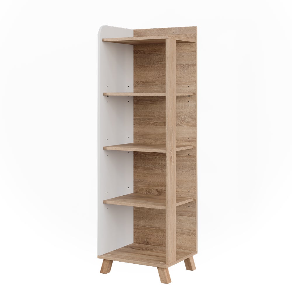 Vicco Półka łazienkowa Karen, Sonoma/Biały, 40 x 128 cm z 4 przegrodami