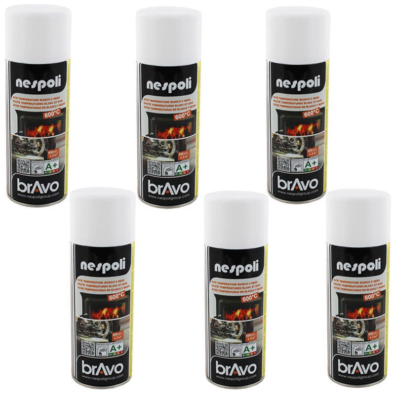 Nespoli Bravo Spray Alta Temperature 400ml - Vernice Resistente Al Calore Fino A 600°C (Argento)