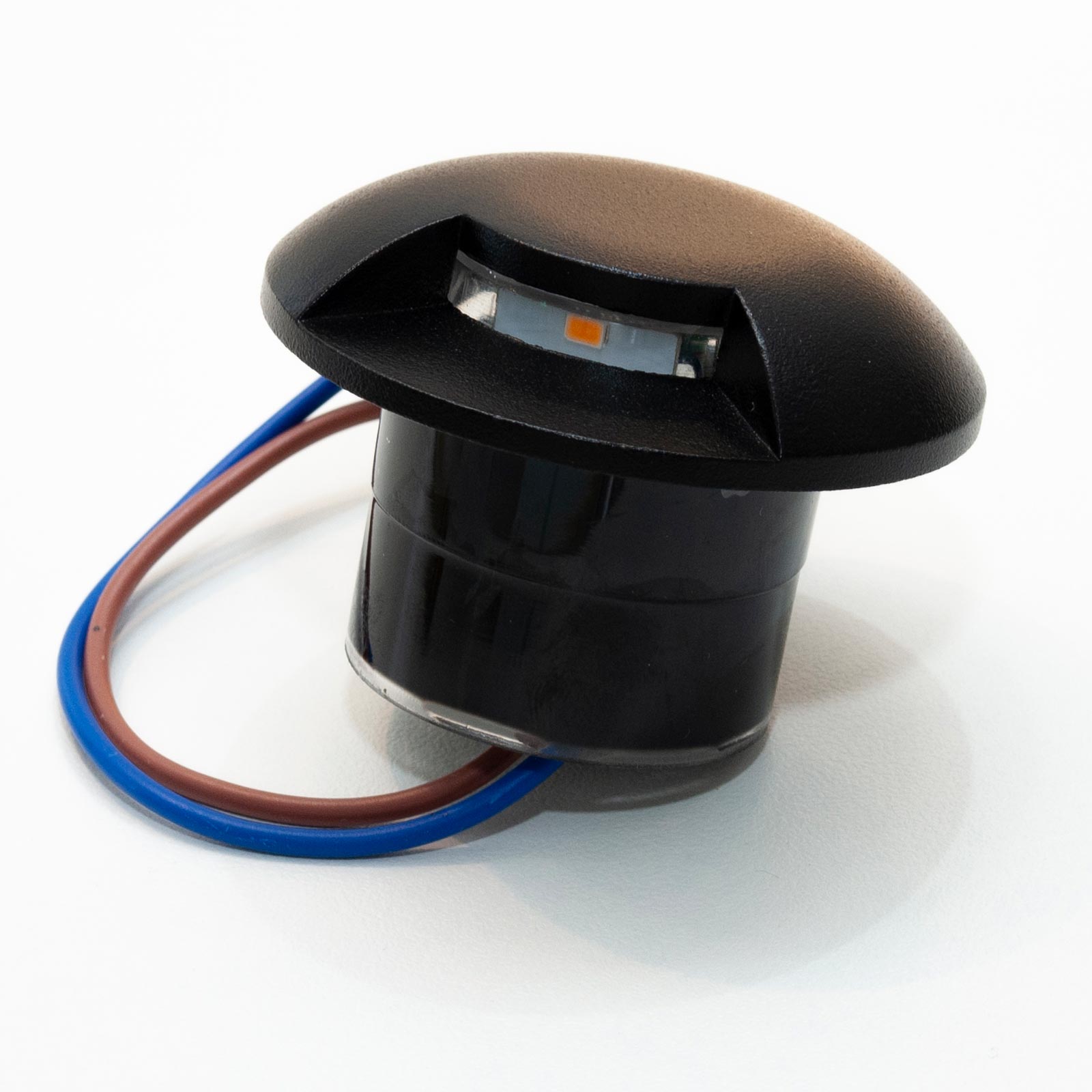 Mini faretto calpestabile nero incasso luce radente IP67 LED 1W singola finestra basso consumo segnapassi giardino viale 230V 4000K - 3