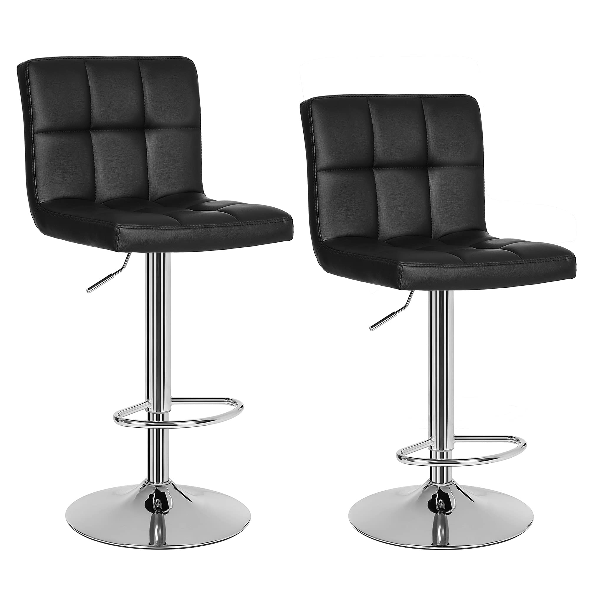 Songmics Negro Taburete De Bar Regulables Giratorio, - Imagen 3