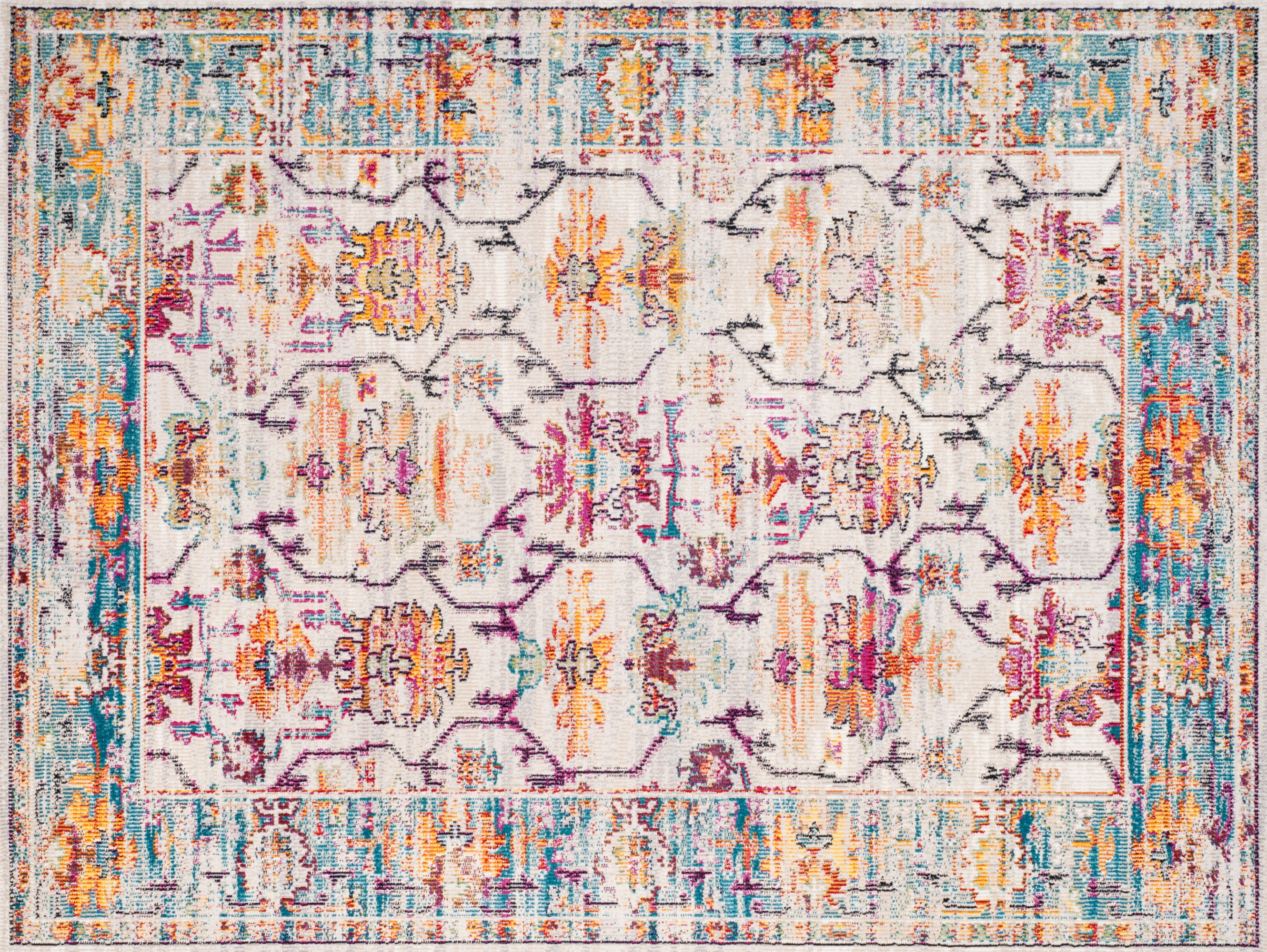 Alfombra de vinilo, fez 200x266 cm - pvc antideslizante, lisa impresa, vinilica para cocina o salón, lavable